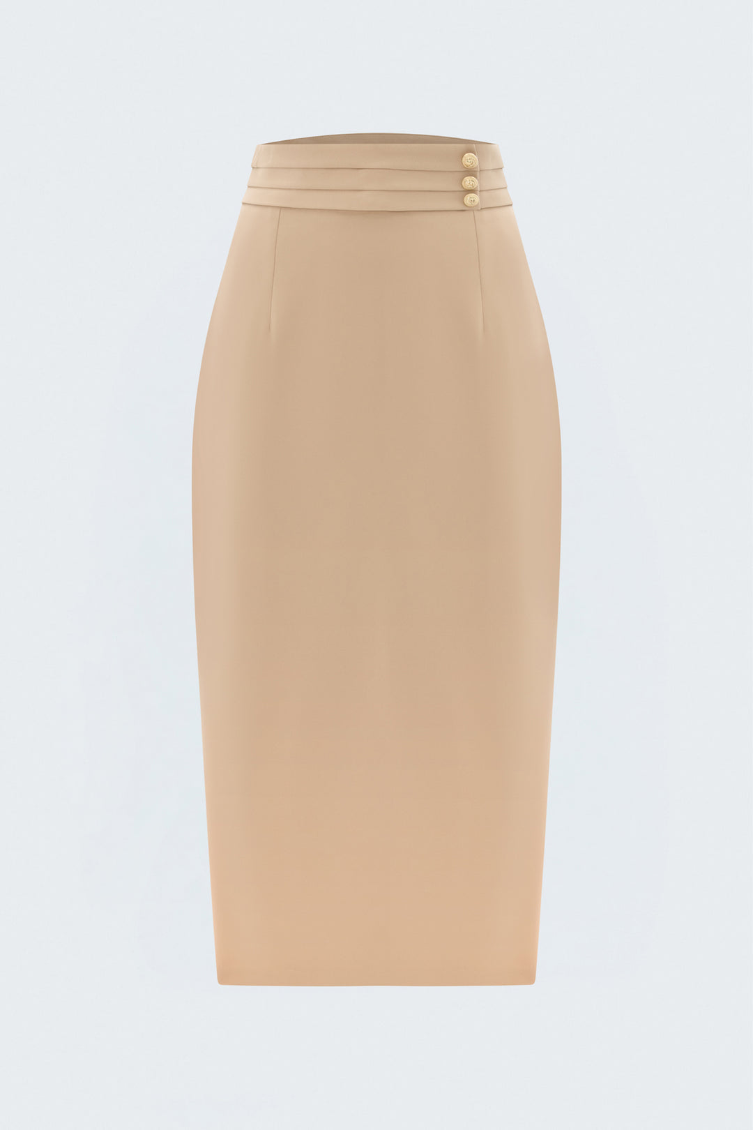 Sateen Jupe midi à boutons - Foncé Beige