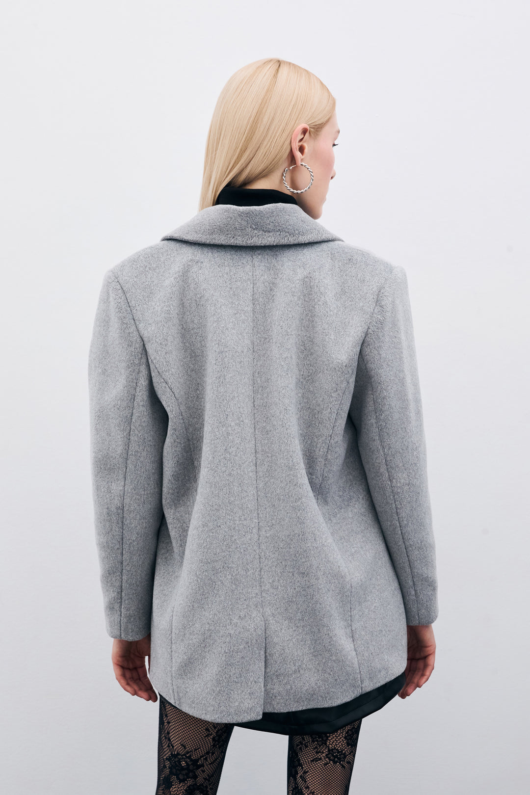 Sateen Veste en laine à boutons - Anthracite