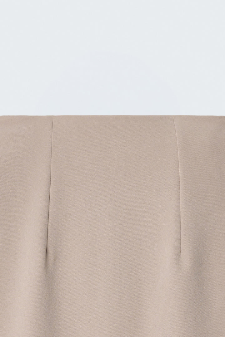 Sateen Jupe Crayon - Foncé Beige