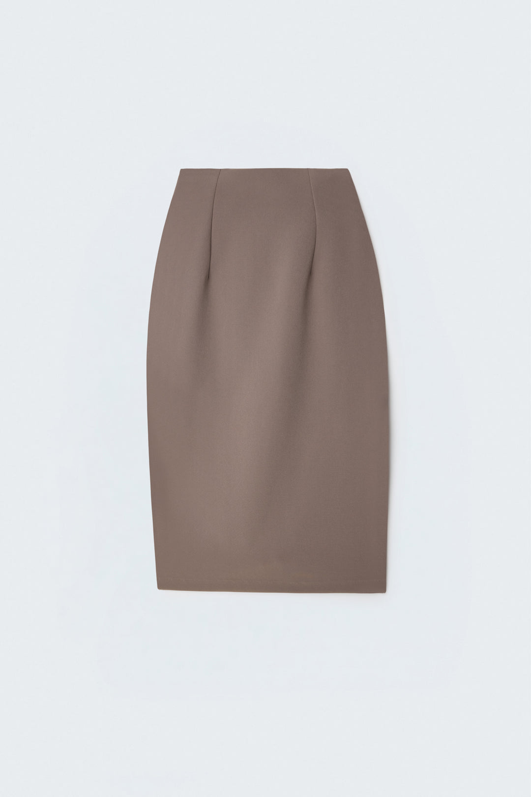 Sateen Jupe Crayon Unie - Vison