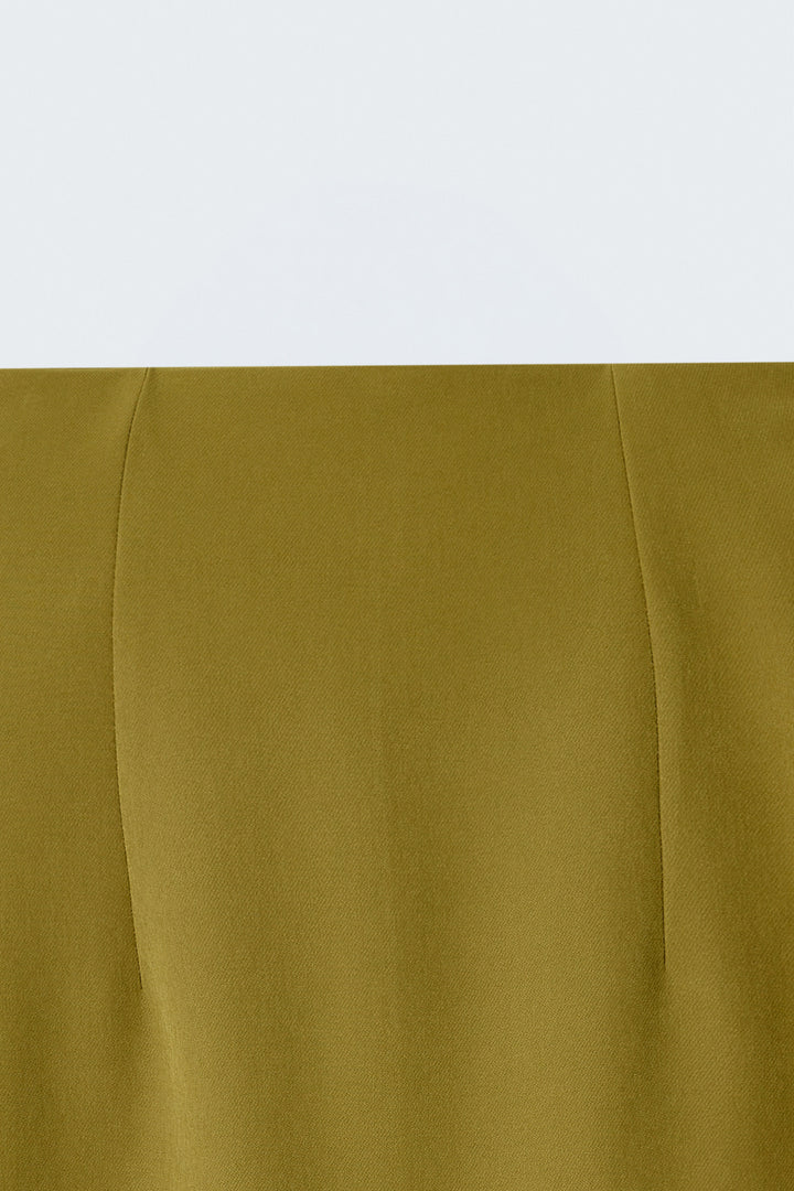 Sateen Jupe crayon droite - Vert olive