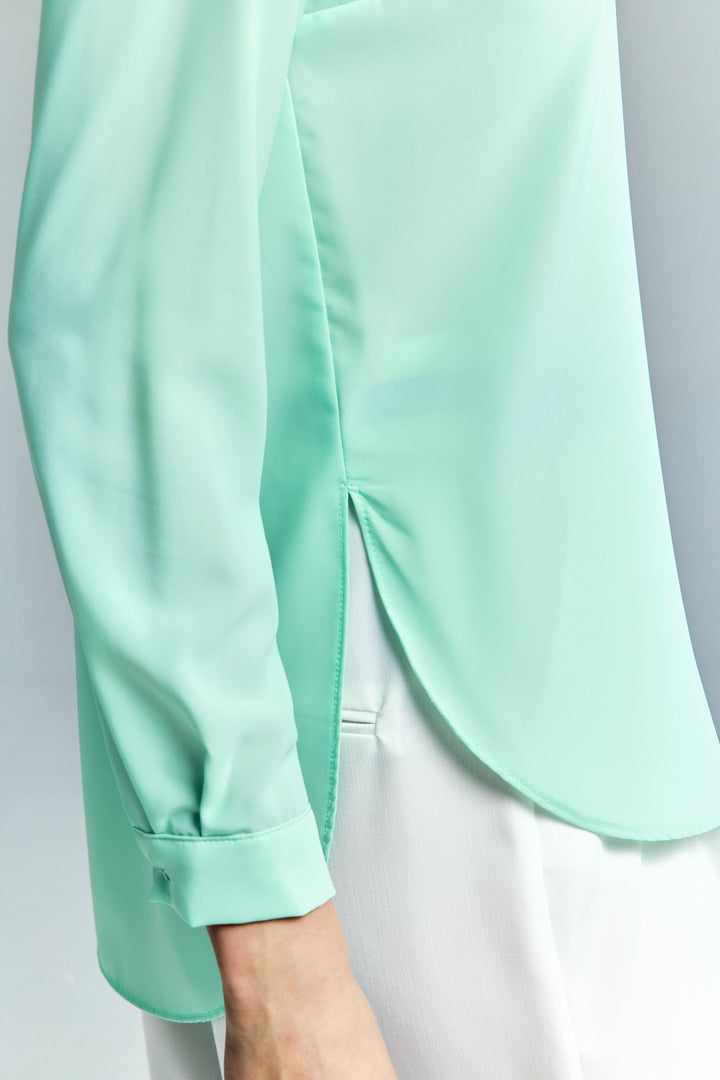 Sateen Chemise Classique Unie - Menthe
