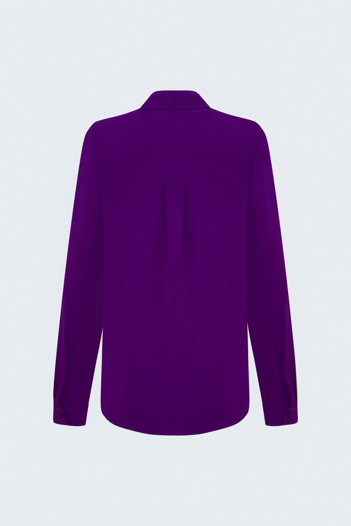 Sateen Chemise Classique Unie - Violet