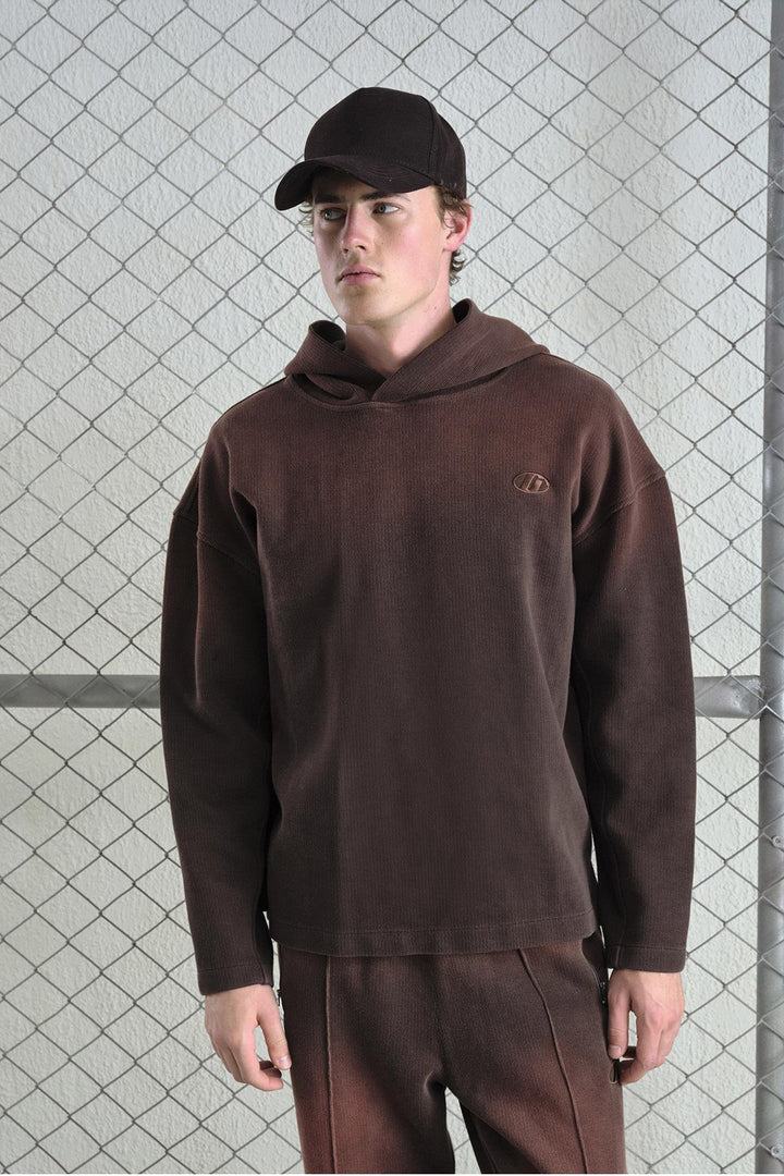 Giesto Sweatshirt marron avec détails logo effet - Marron