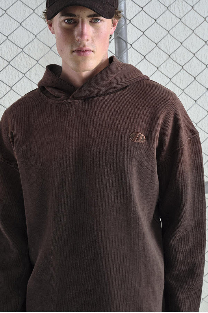 Giesto Sweatshirt marron avec détails logo effet - Marron