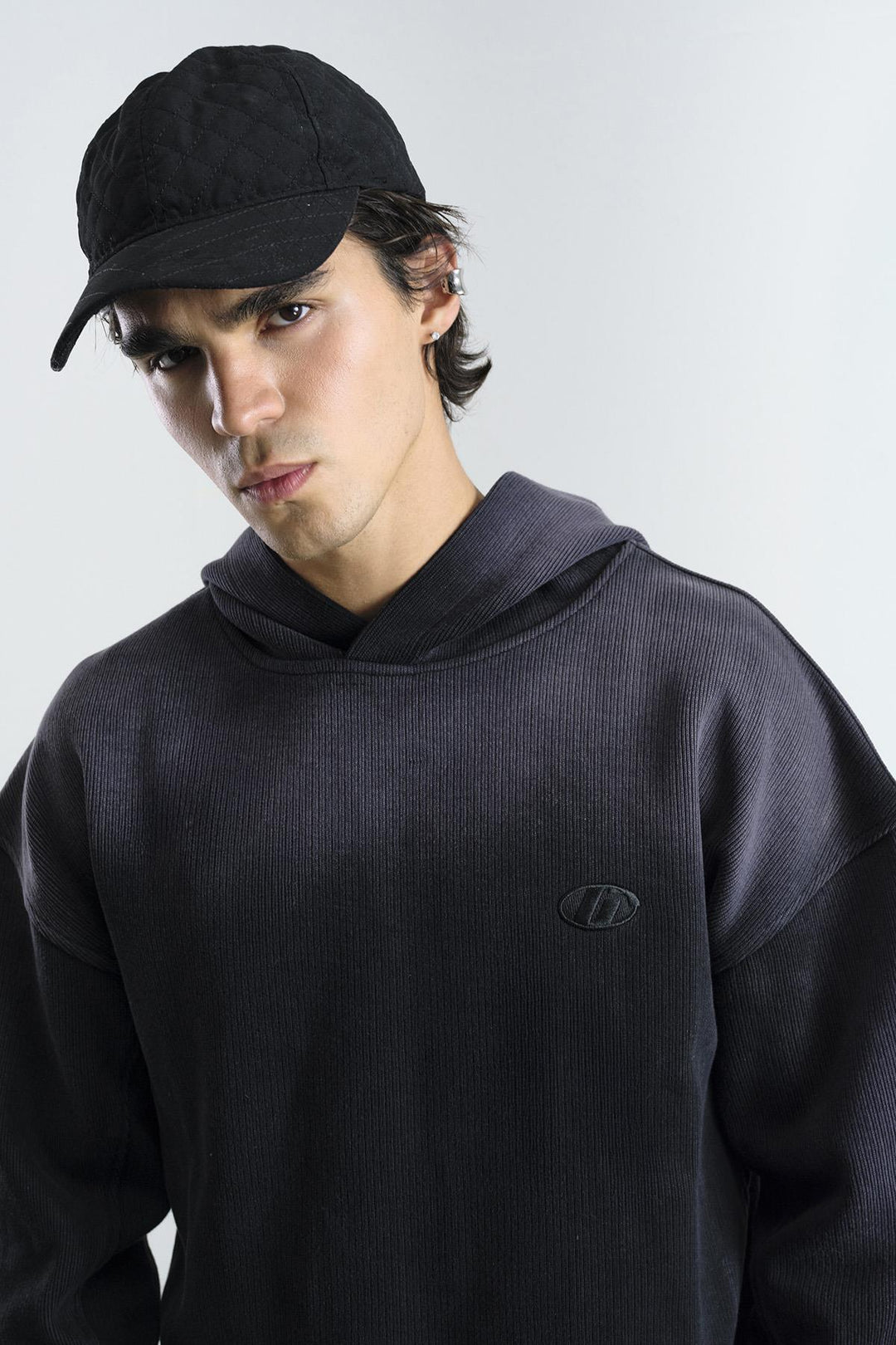 Giesto Sweatshirt noir avec détails logo effet - Noir
