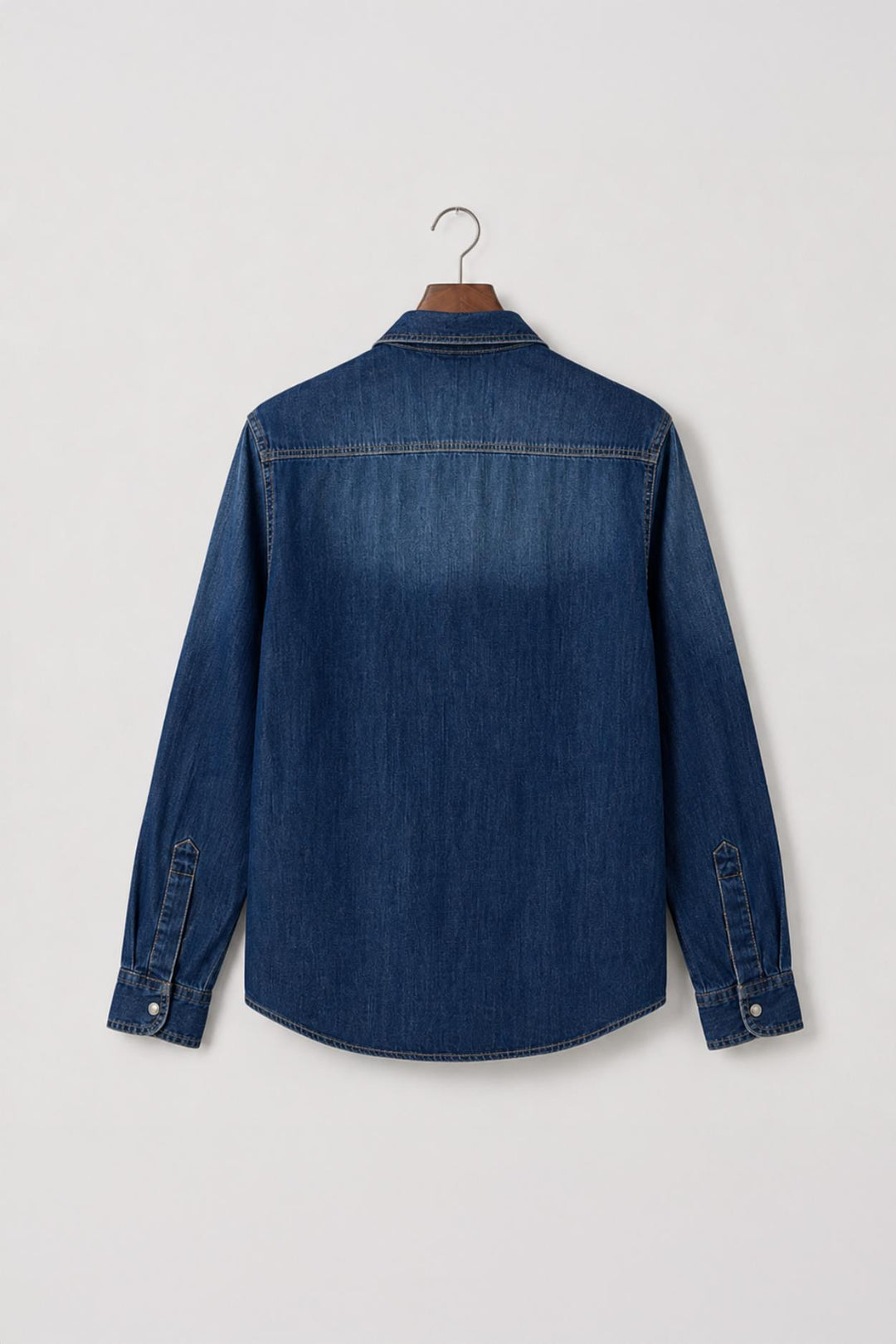 Giesto Chemise en Denim Bleu teinté Effet Légère Regular Fit - Bleu
