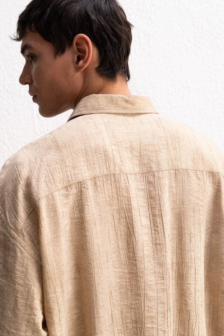 Giesto Chemise beige à une poche effet - Beige