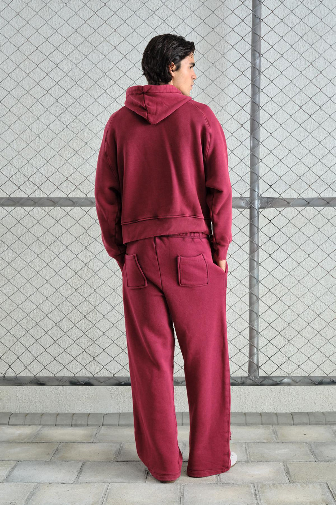 Giesto Sweatshirt Bordeaux à Effet Lavé - Bordeaux