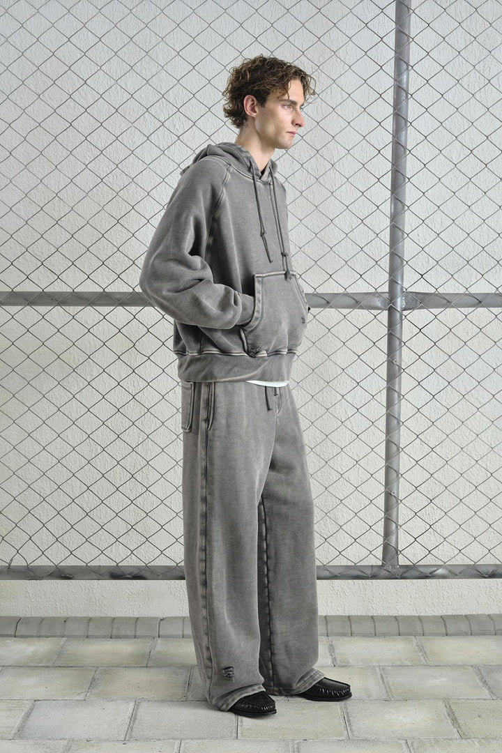 Giesto Sweatshirt Haki à Effet Lavé - Kaki