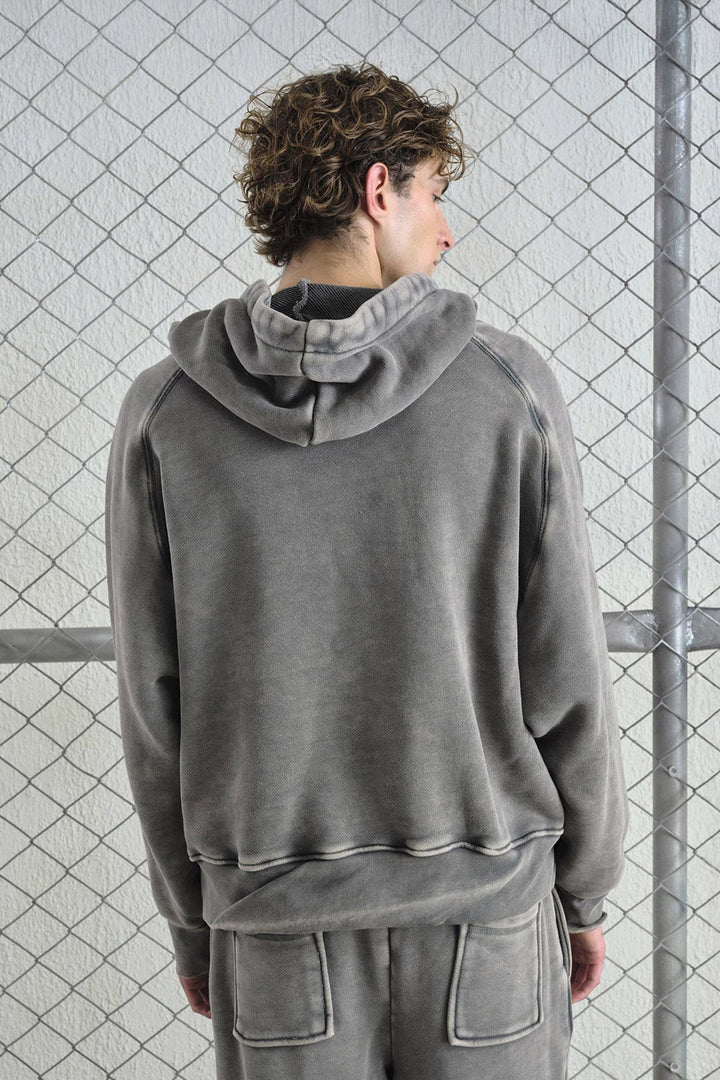 Giesto Sweatshirt Haki à Effet Lavé - Kaki