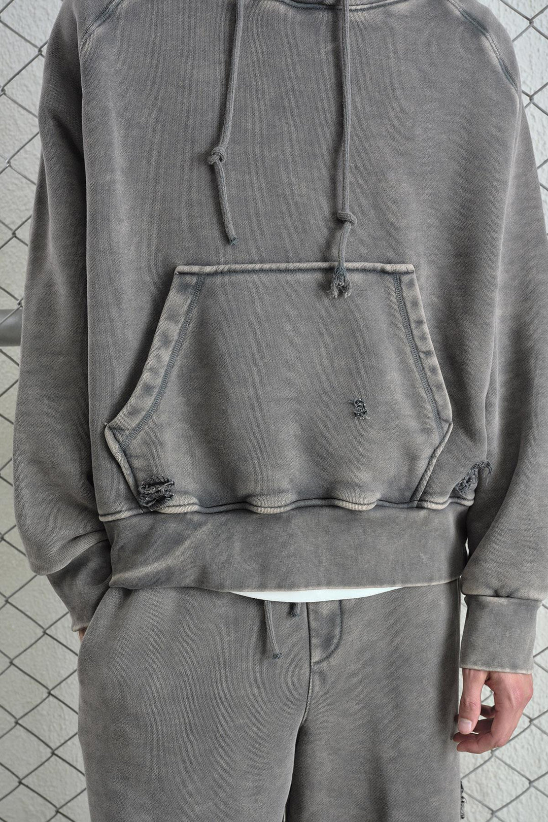 Giesto Sweatshirt Haki à Effet Lavé - Kaki