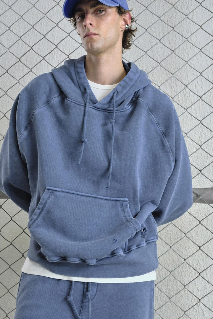 Giesto Sweatshirt bleu avec effet délavé - Bleu