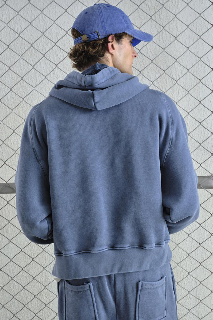 Giesto Sweatshirt bleu avec effet délavé - Bleu