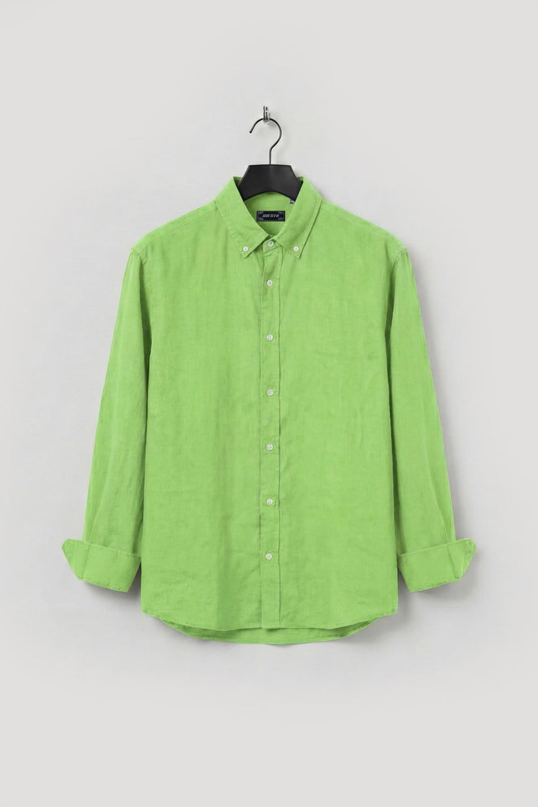 Giesto Chemise en lin légère oversize pour homme - Vert clair