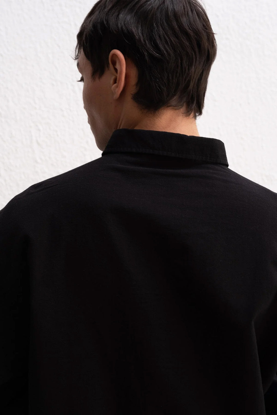 Giesto Chemise pour homme oversize en lin léger - Noir et blanc