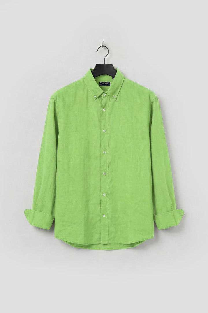 Giesto Chemise en lin légère oversize pour homme - Vert clair