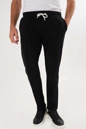 Felix Hardy Pantalon jogger en coton avec cordon pour homme - Noir