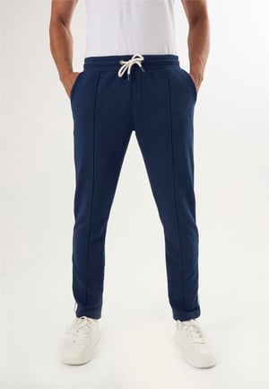 Felix Hardy Pantalon jogger en coton avec cordon pour homme - Bleu marine