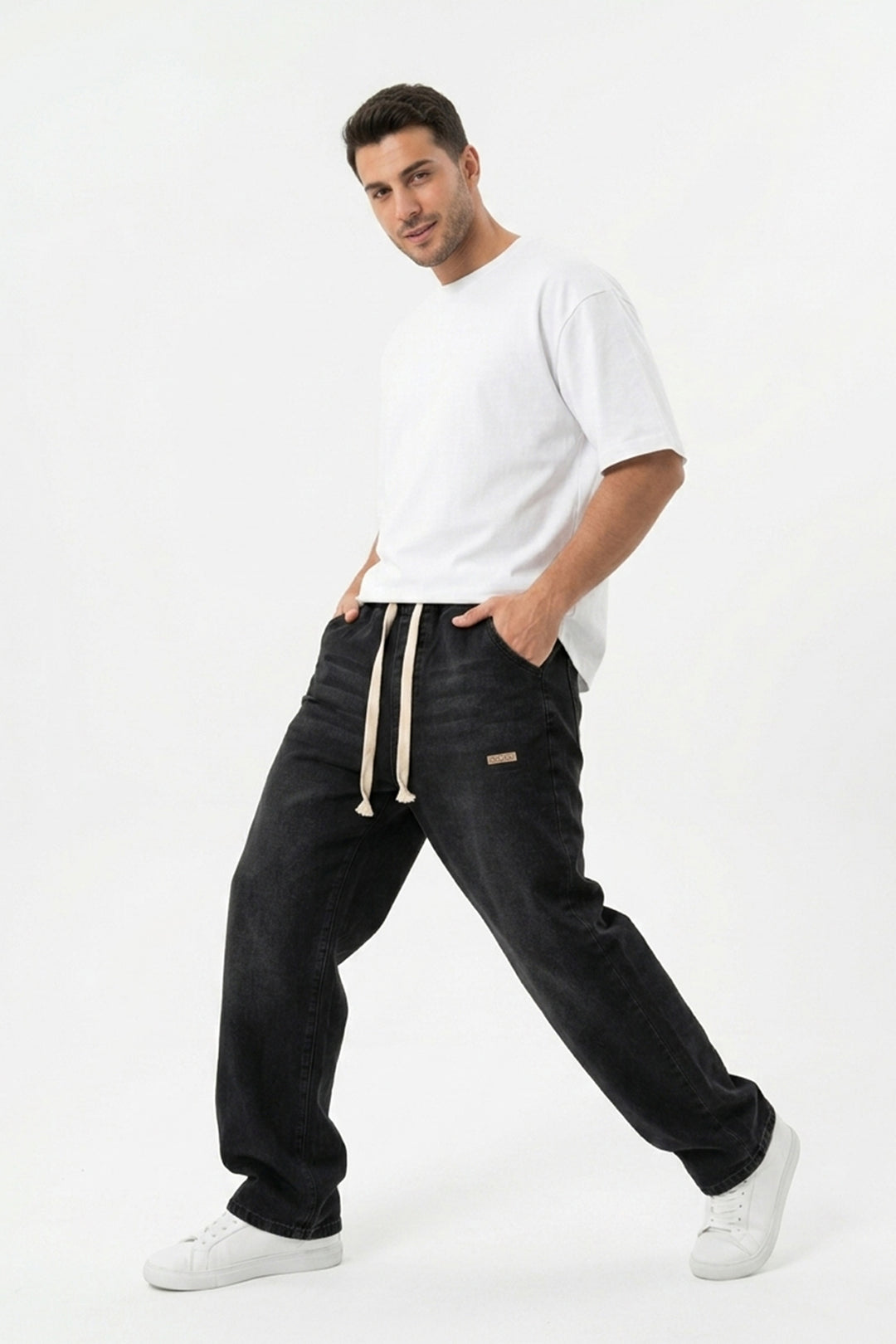 Bigdart Pantalon en jean baggy coupe décontractée pour homme 30073 - Noir