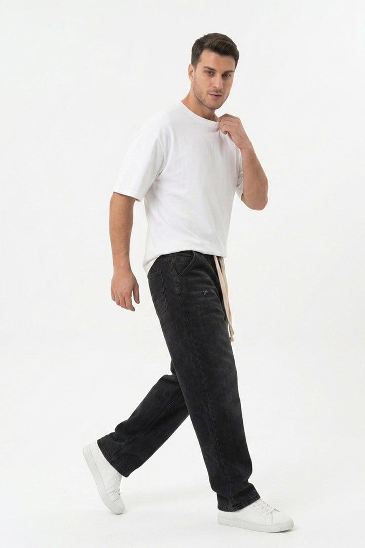 Bigdart Pantalon en jean baggy coupe décontractée pour homme 30073 - Noir