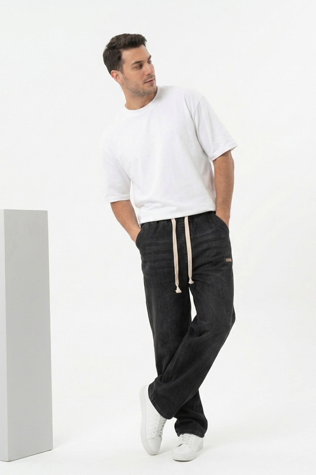 Bigdart Pantalon en jean baggy coupe décontractée pour homme 30073 - Noir