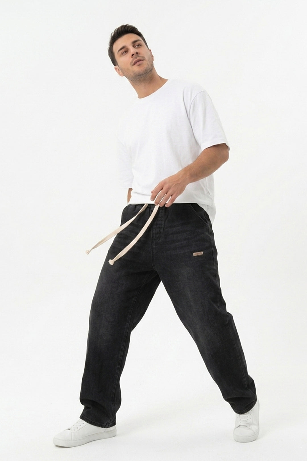 Bigdart Pantalon en jean baggy coupe décontractée pour homme 30073 - Noir
