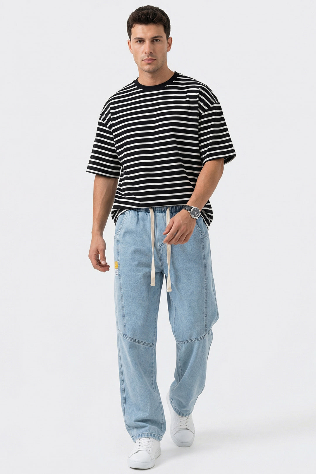 Bigdart Pantalon Jean Baggy Coupe Relaxed Homme 30074 - Bleu