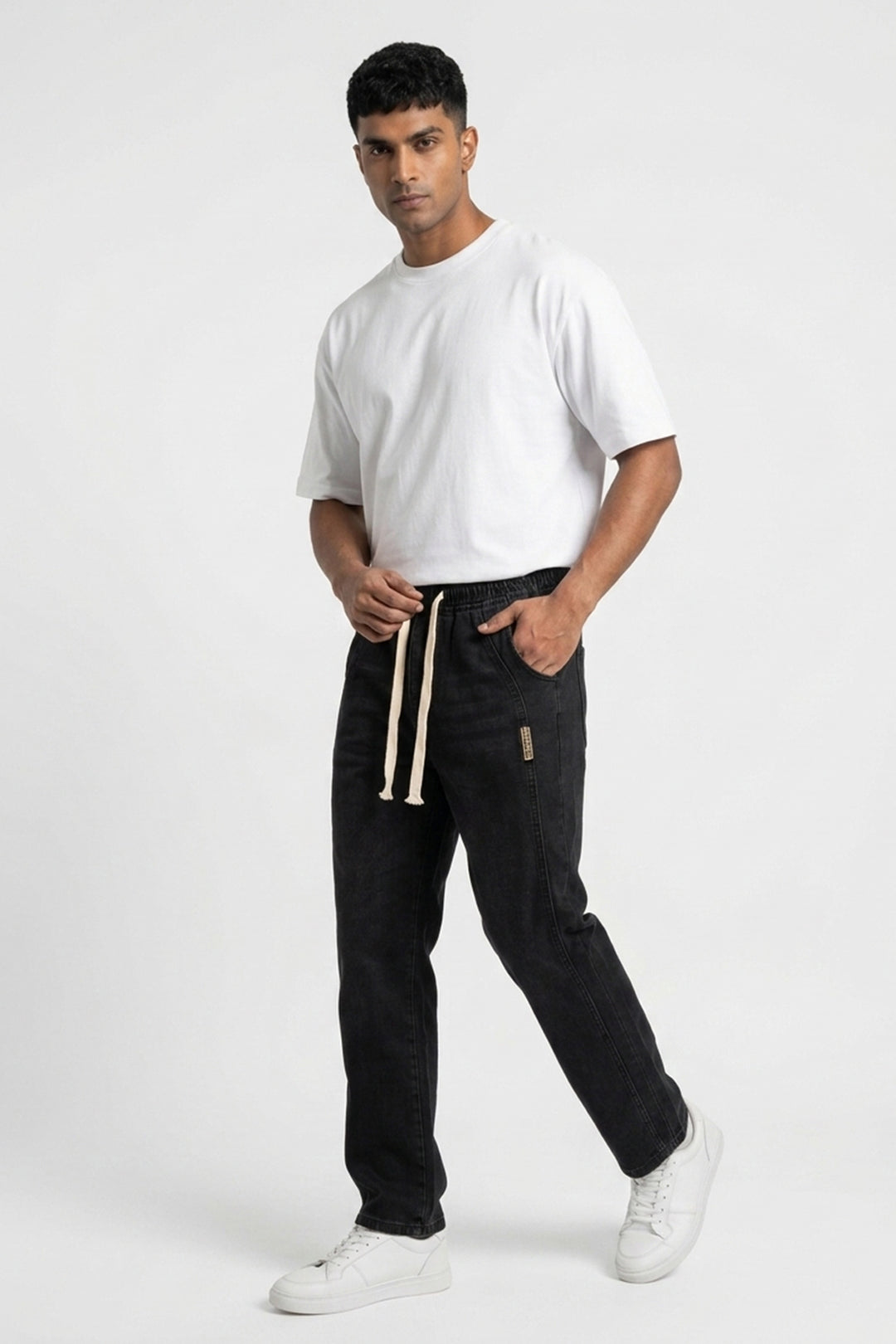Bigdart Pantalon en jean baggy coupe décontractée pour homme 30076 - Noir