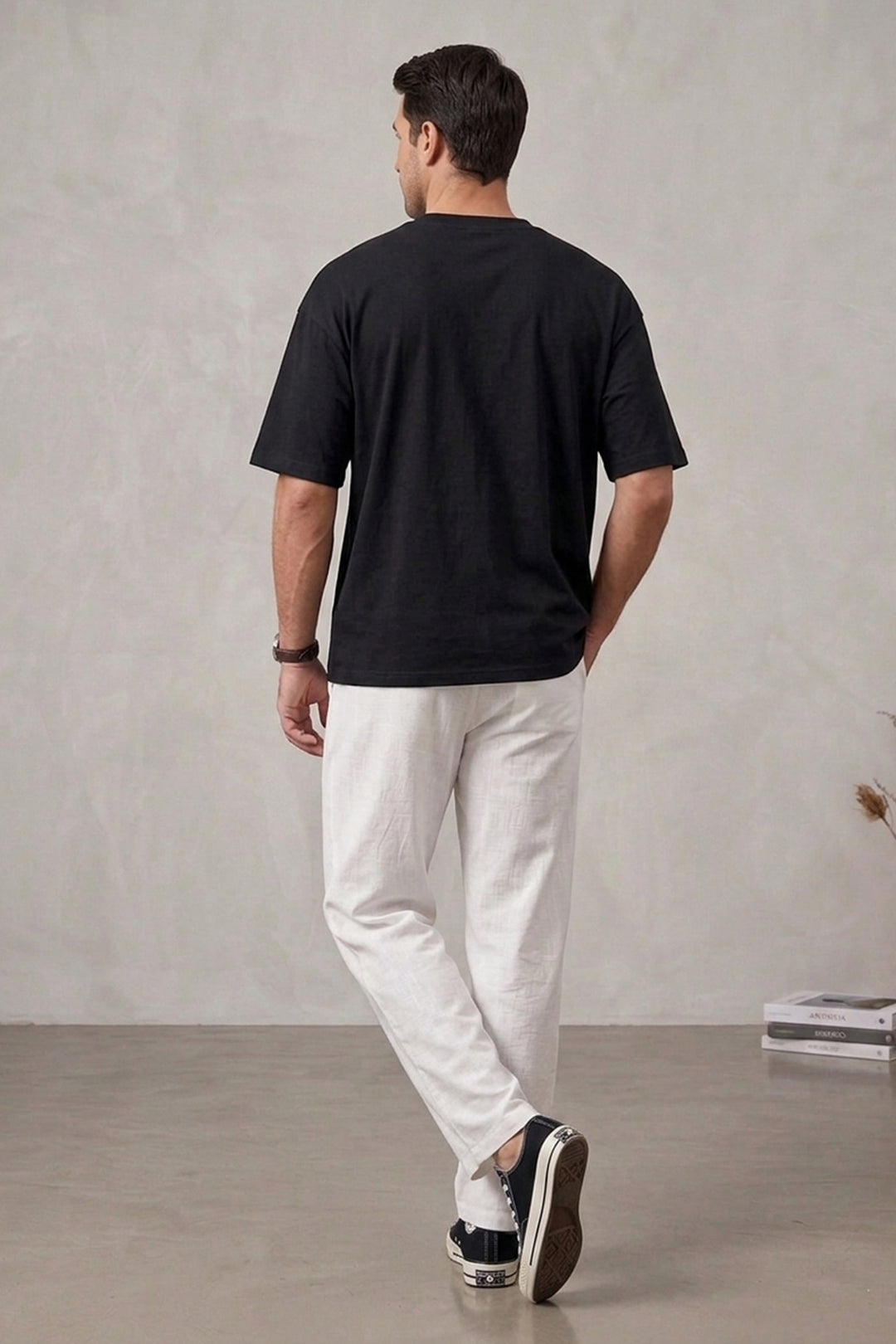 Bigdart Pantalon décontracté en lin pour homme 30118 - Blanc