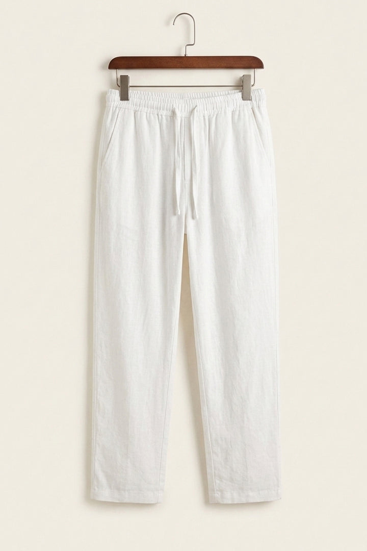 Bigdart Pantalon décontracté en lin pour homme 30118 - Blanc