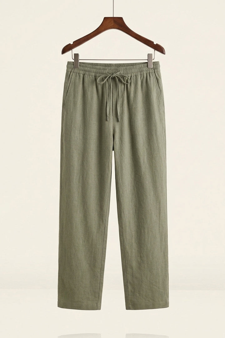 Bigdart Pantalon décontracté en lin pour homme 30118-Kaki