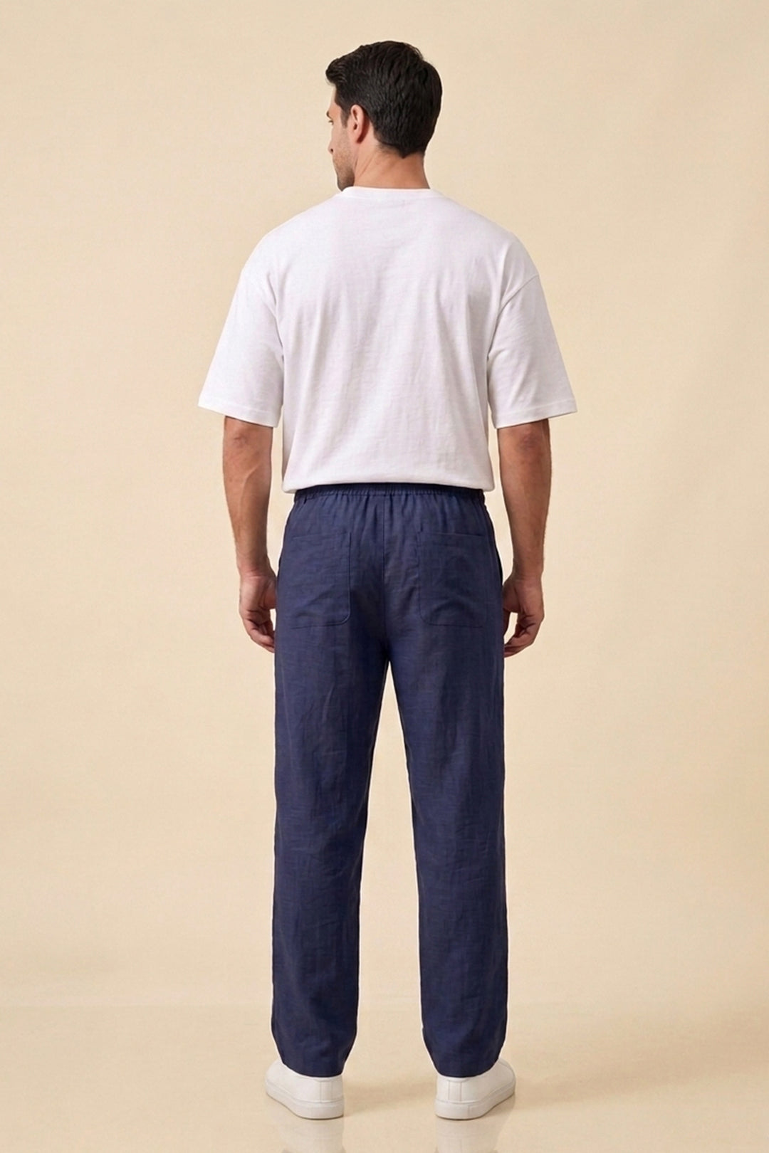 Bigdart Pantalon décontracté en lin pour homme 30118 - Bleu marine