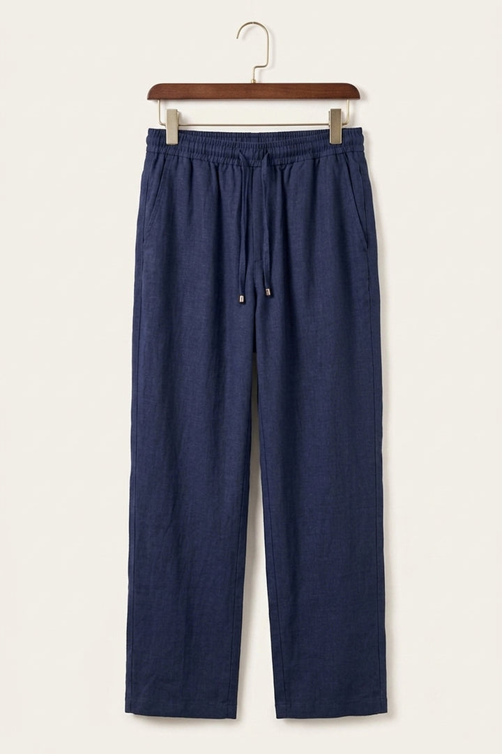 Bigdart Pantalon décontracté en lin pour homme 30118 - Bleu marine