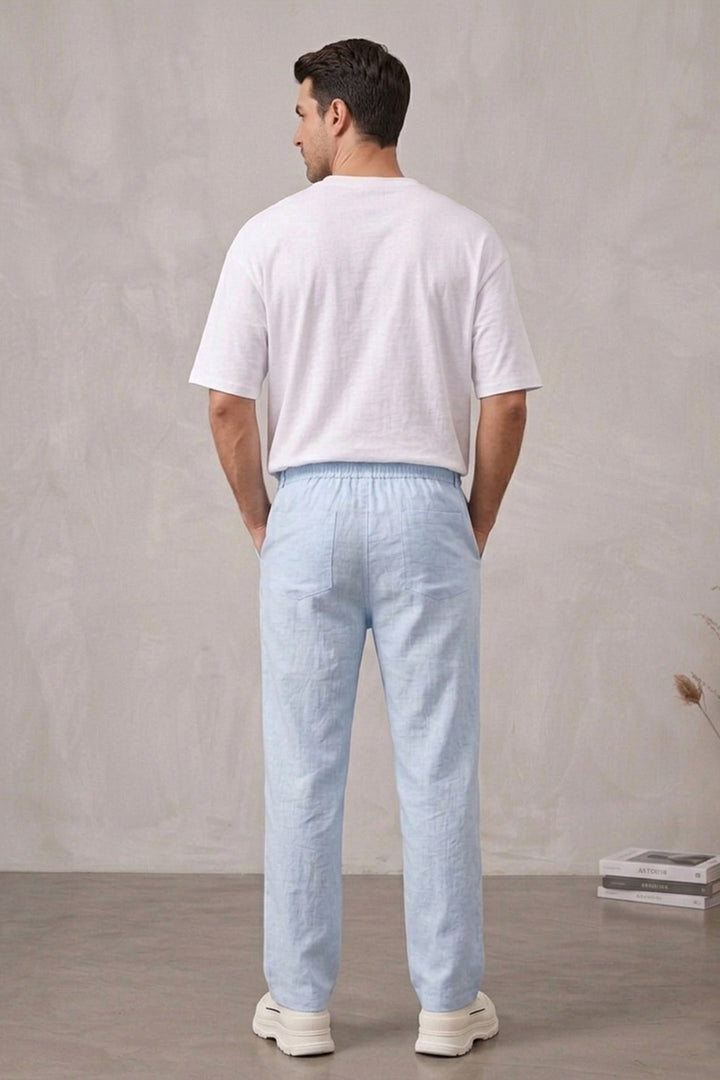Bigdart Pantalon décontracté en lin 30118-Blue pour homme