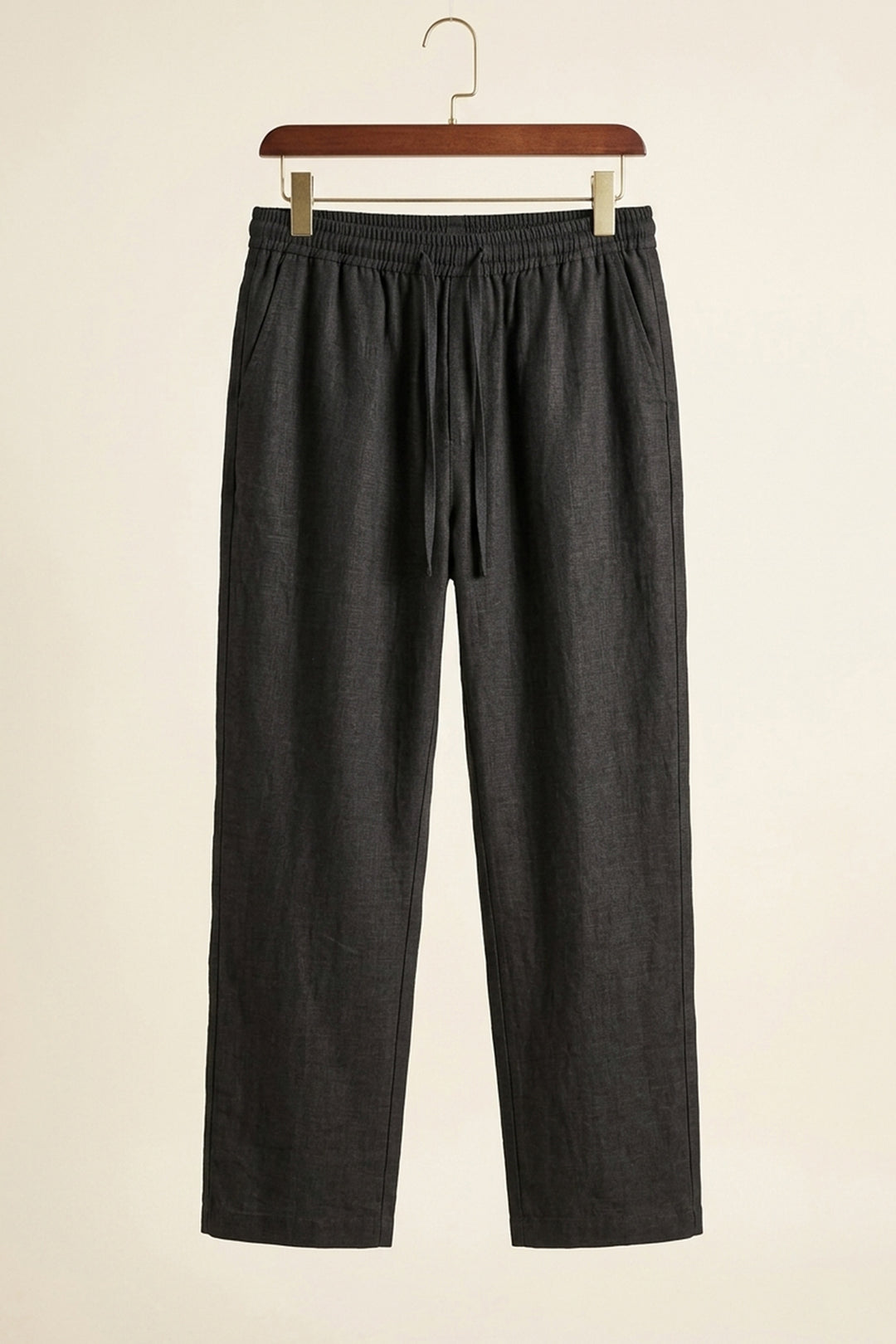 Bigdart Pantalon décontracté en lin pour homme 30118 - Noir