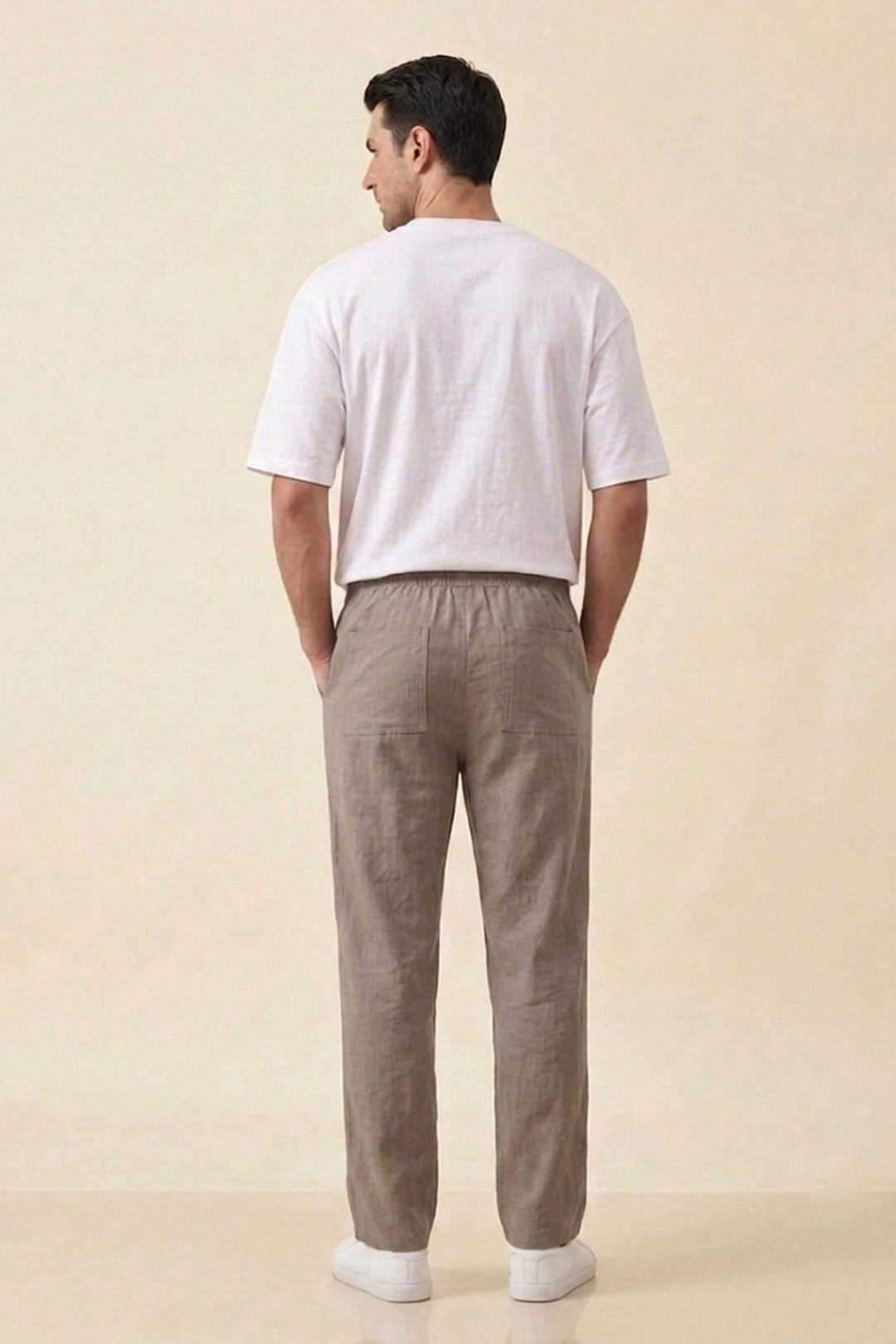 Bigdart Pantalon confortable en lin pour homme 30118-Mink