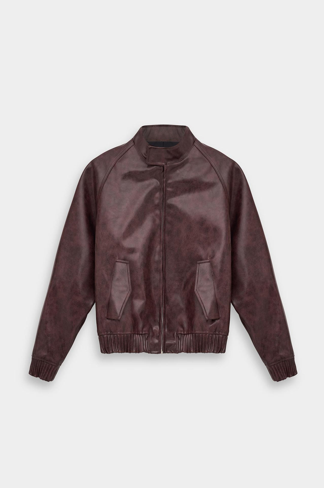 Giesto Veste en cuir bordeaux avec effet vieilli - Bordeaux