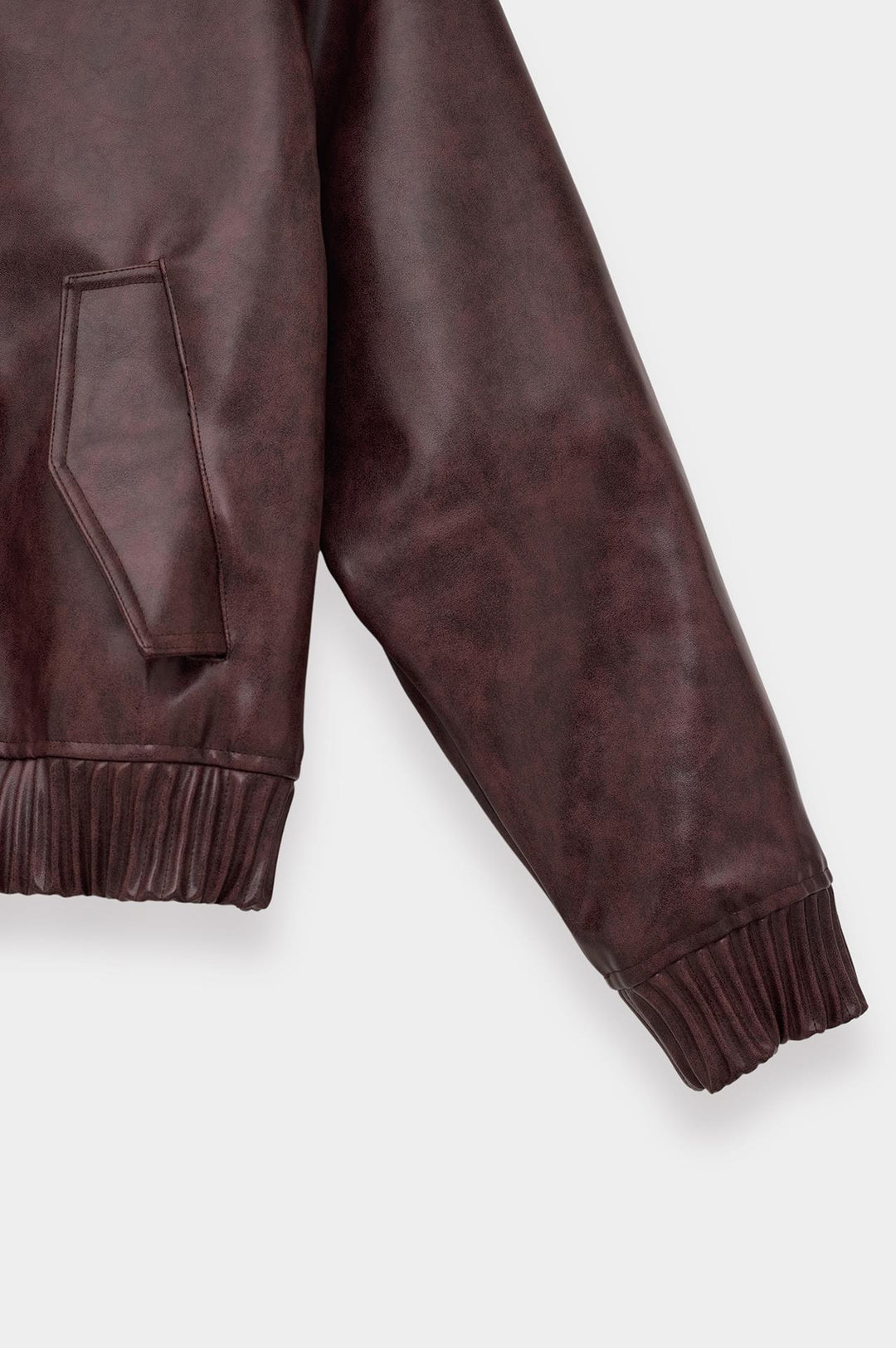 Giesto Veste en cuir bordeaux avec effet vieilli - Bordeaux