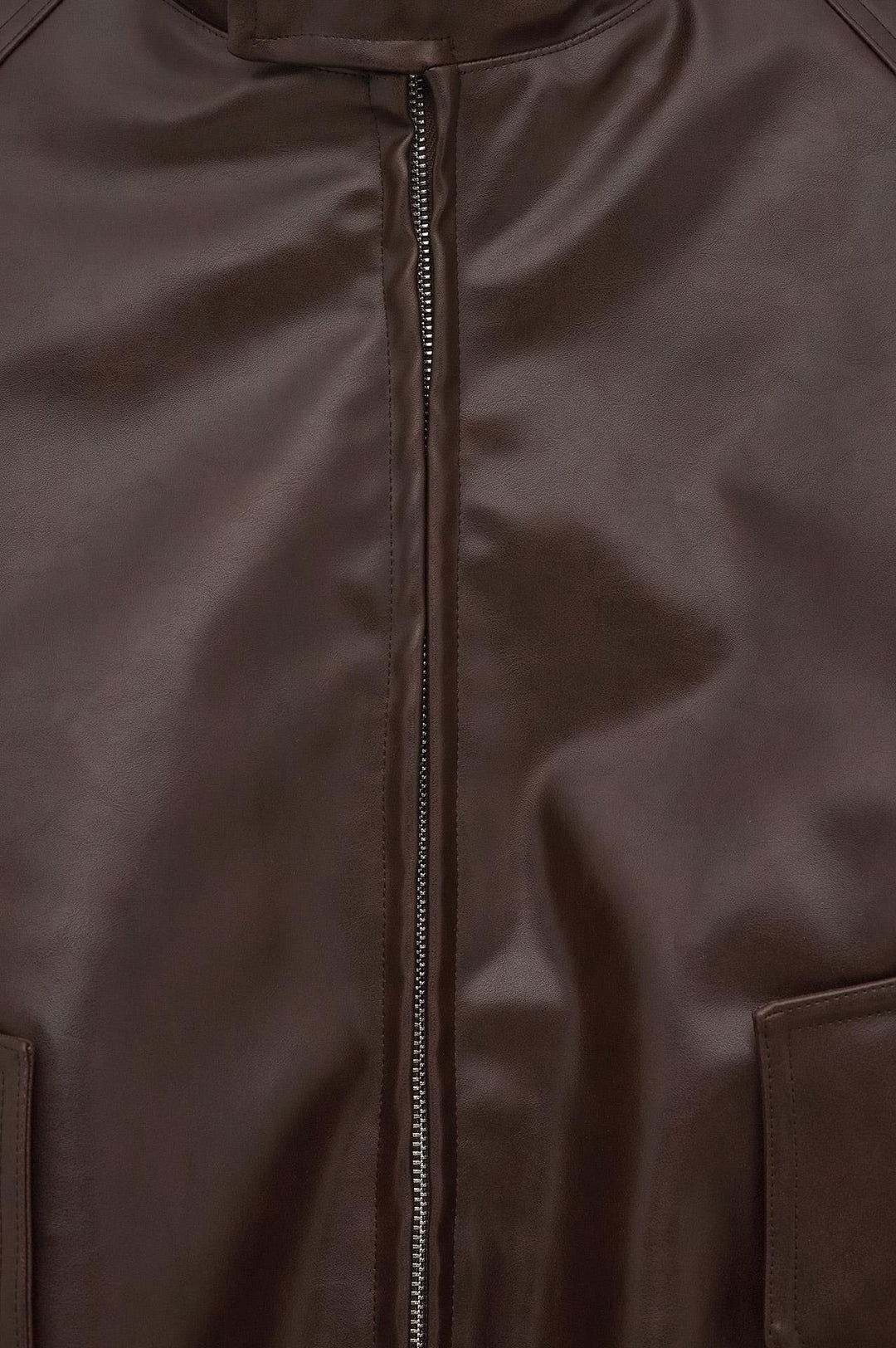 Giesto Veste en cuir marron avec effet vieilli - Marron