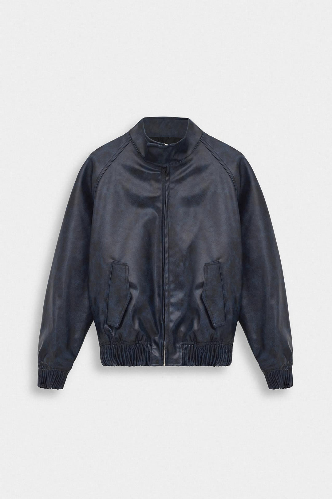 Giesto Veste en cuir bleu marine avec effet vieilli - Bleu marine