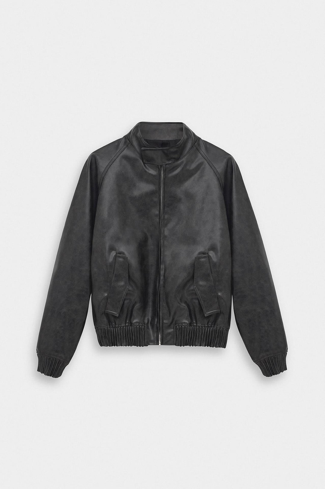Giesto Veste en cuir noir avec effet vieilli - Noir