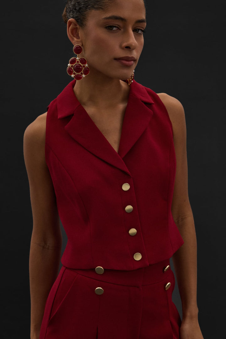 Sateen Gilet Eva - Bordeaux