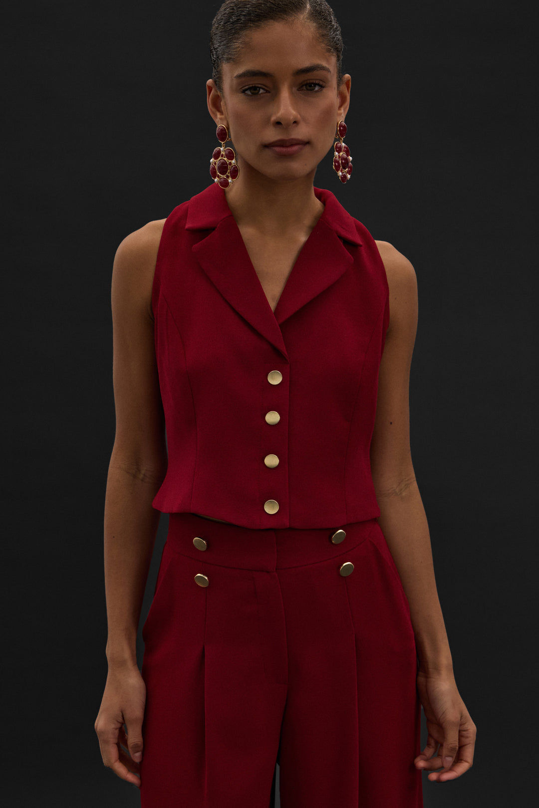 Sateen Gilet Eva - Bordeaux