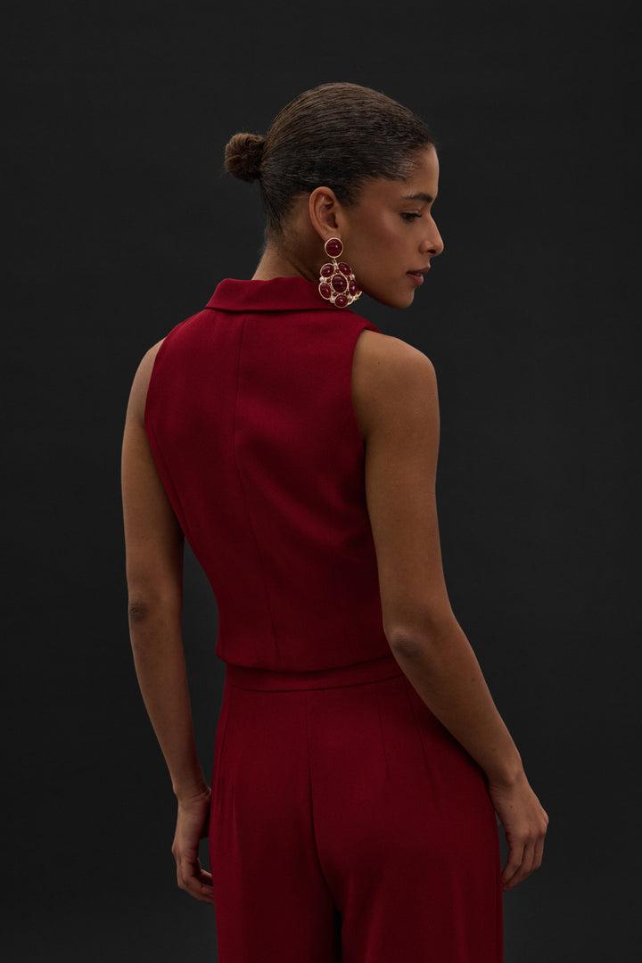 Sateen Gilet Eva - Bordeaux
