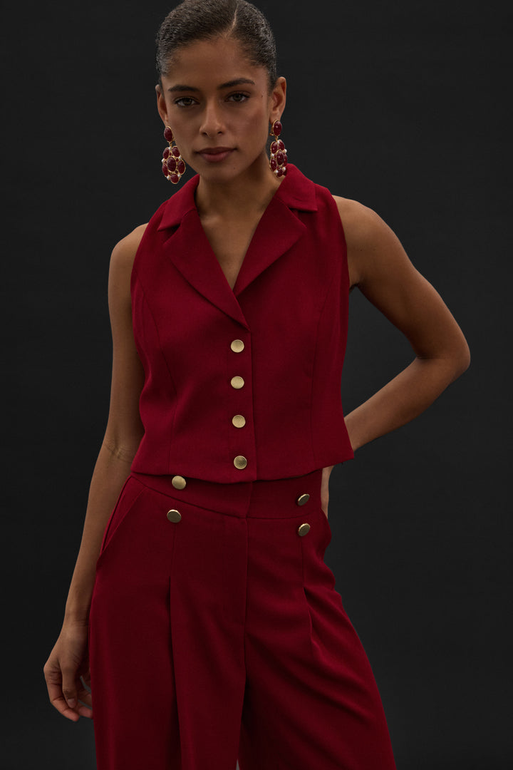 Sateen Gilet Eva - Bordeaux