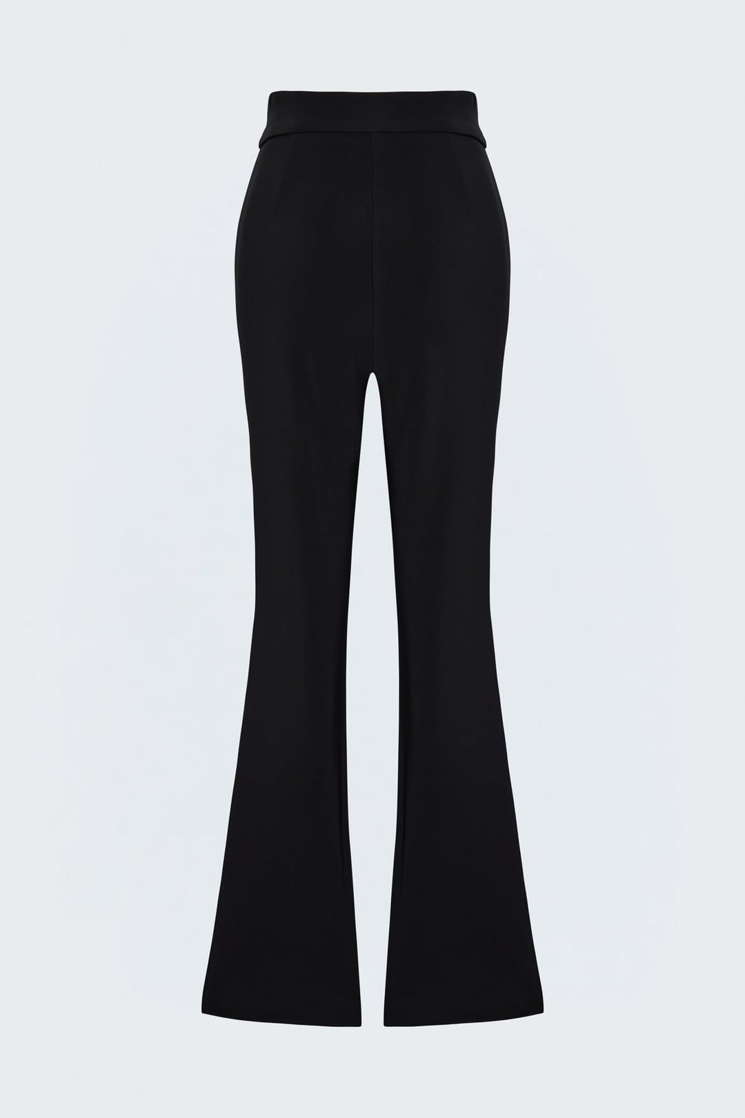 Sateen Pantalon avec Détails de Fermeture Éclair - Noir