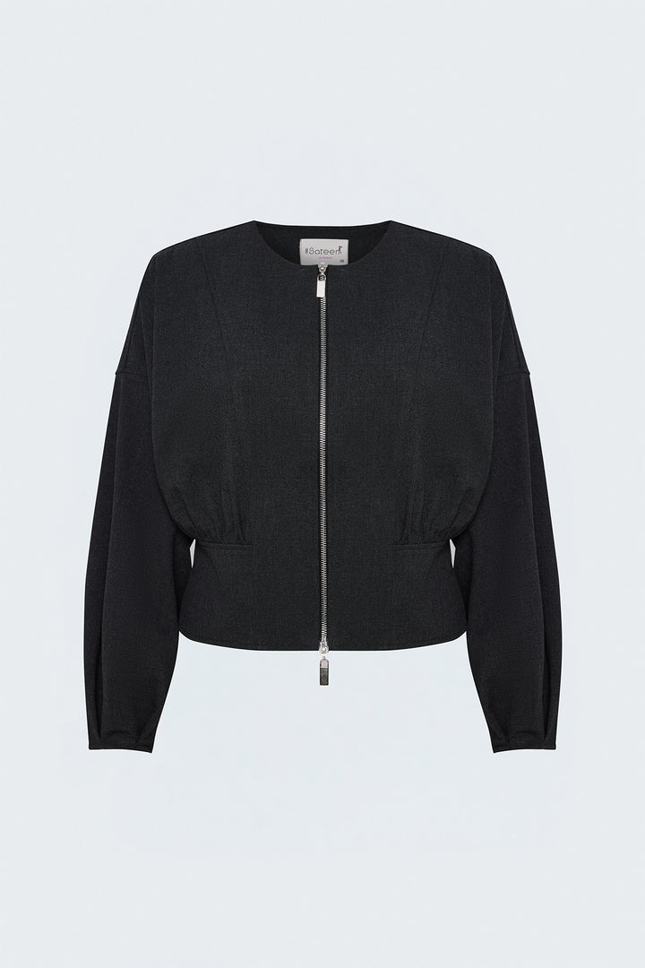 Sateen Veste Zippée - Anthracite