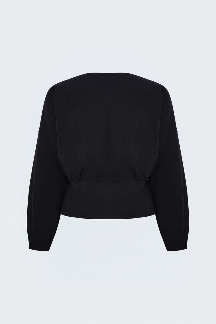 Sateen Veste Zippée - Noir