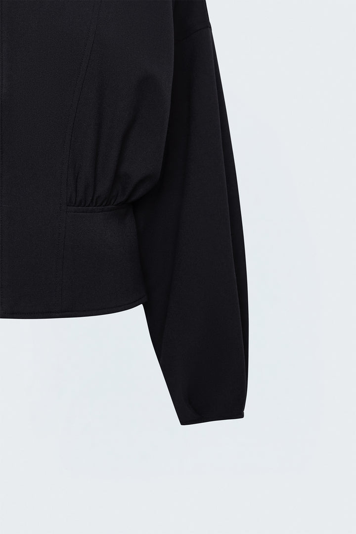 Sateen Veste Zippée - Noir